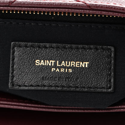 Saint Laurent Grain de Poudre Matelasse Chevron Small Tribeca Shopping Bag Rouge Legion 7 of 11
