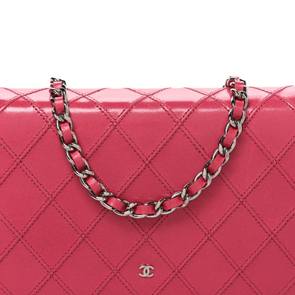 Chanel Lambskin Diamond Stitched Wallet On Chain WOC Pink 8 of 10