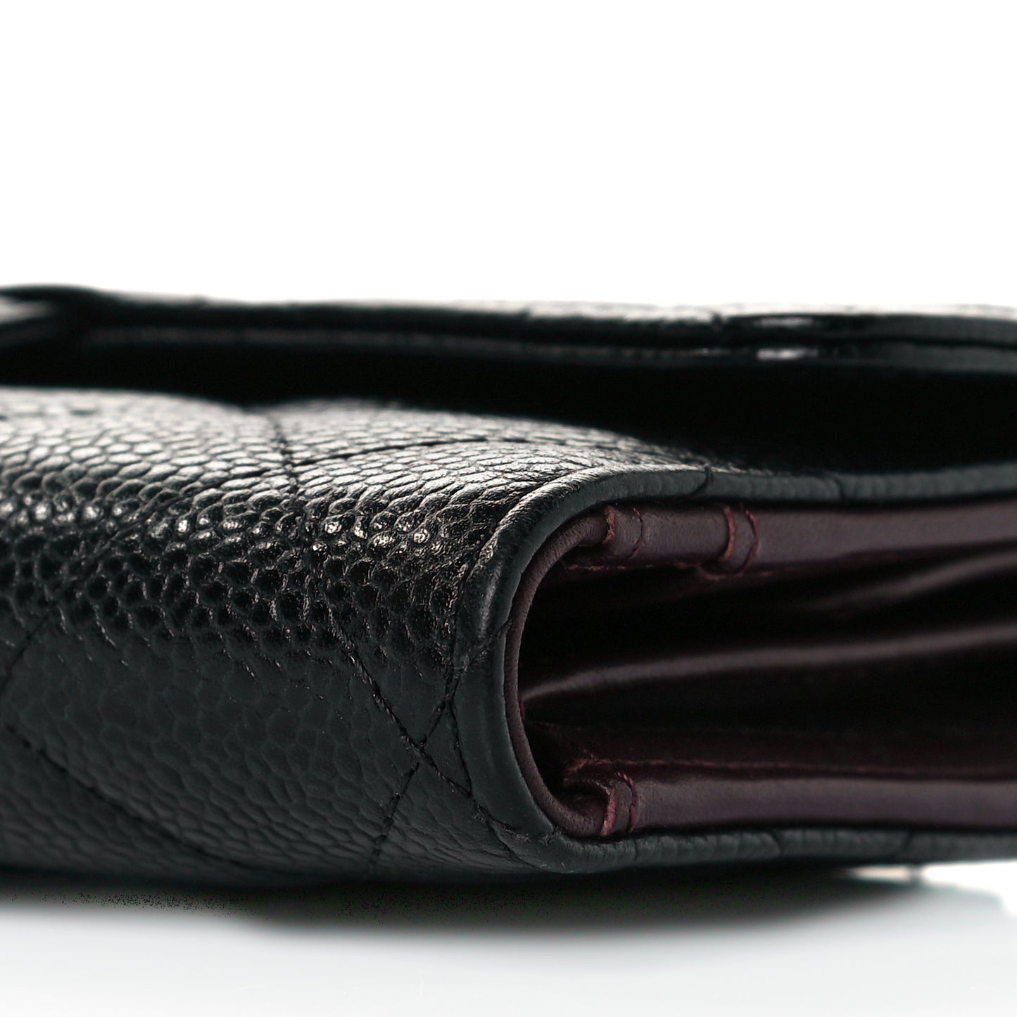 Caviar Quilted Medium Flap Wallet Black