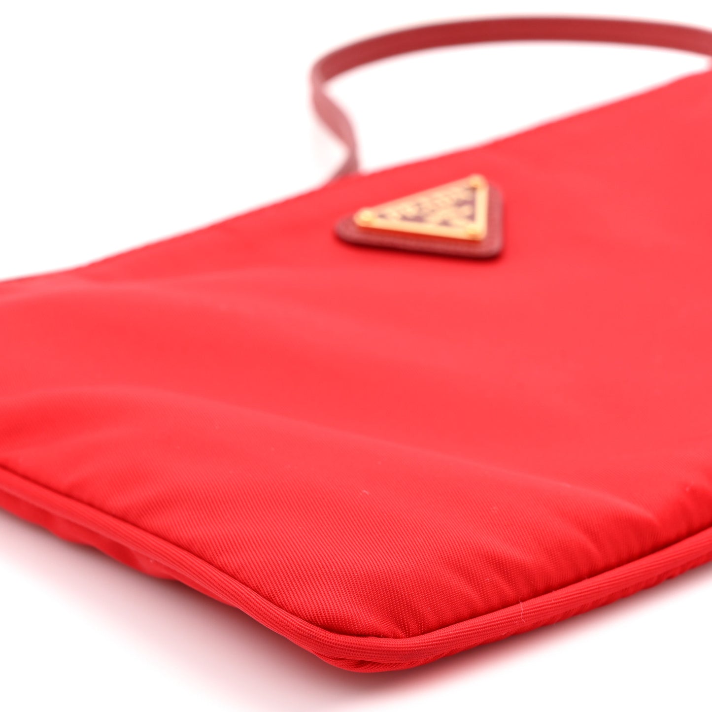 Re-Nylon Saffiano Pouch Red