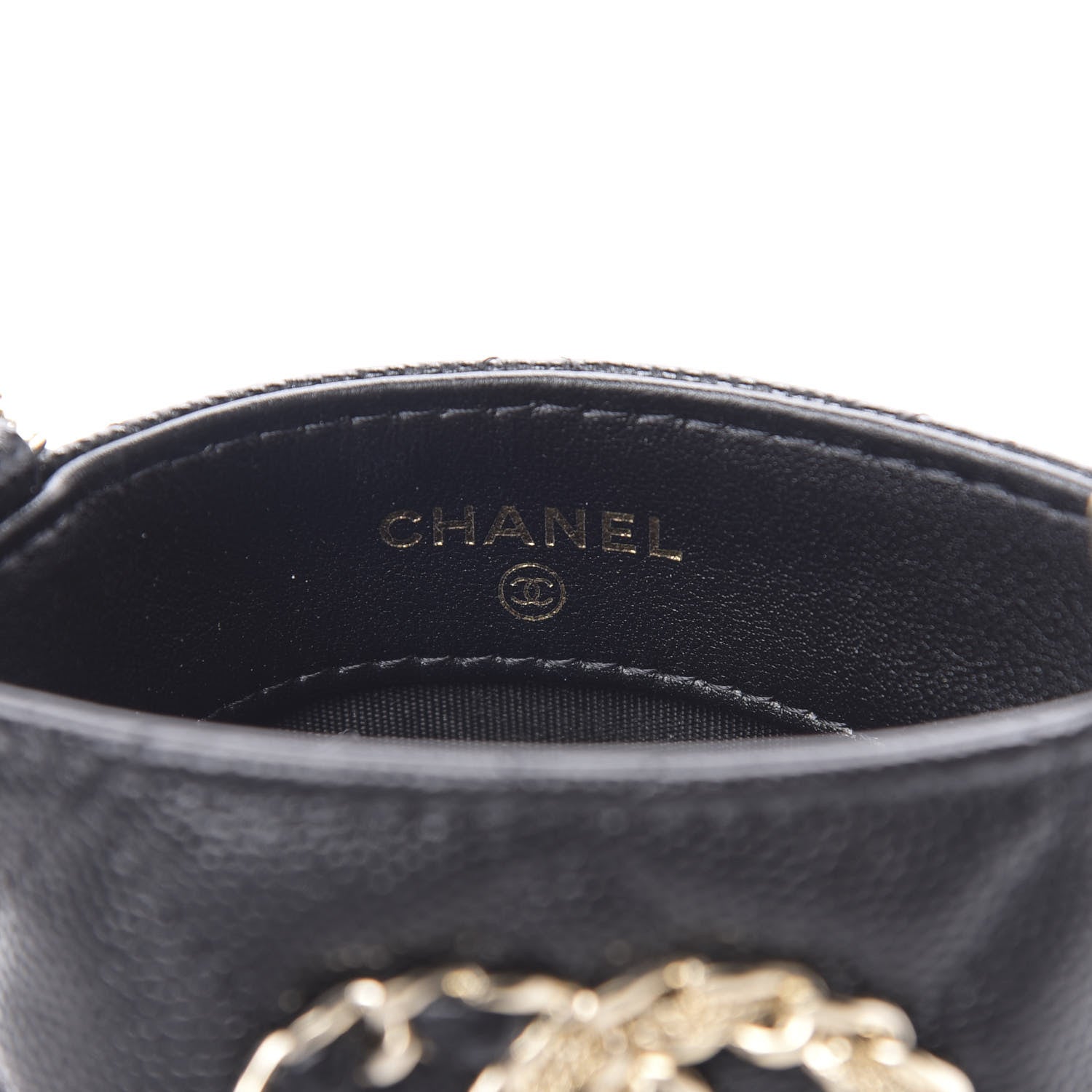 Chanel Caviar Quilted French New Wave Phone Holder With Chain Black 6 of 12