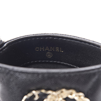 Chanel Caviar Quilted French New Wave Phone Holder With Chain Black 6 of 12