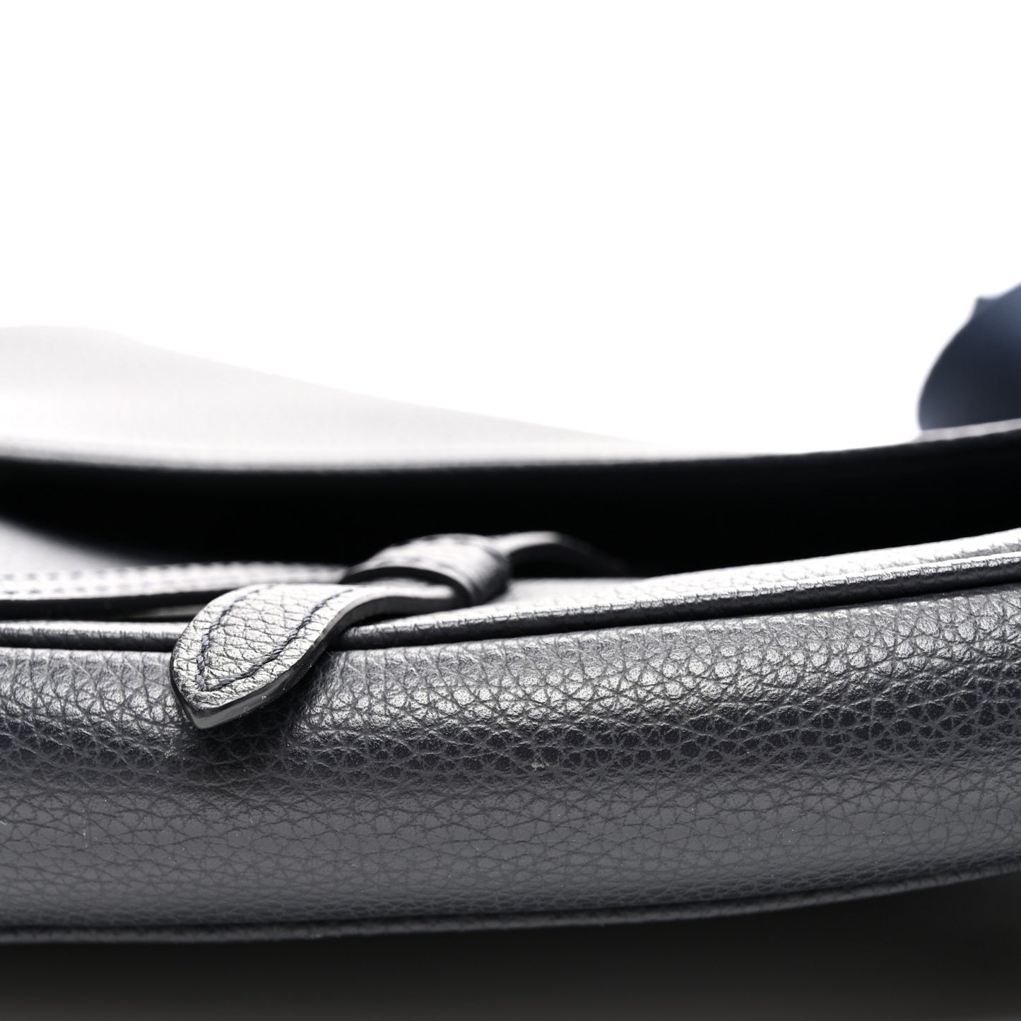 Grained Calfskin Kim Jones Saddle Bag Navy Blue