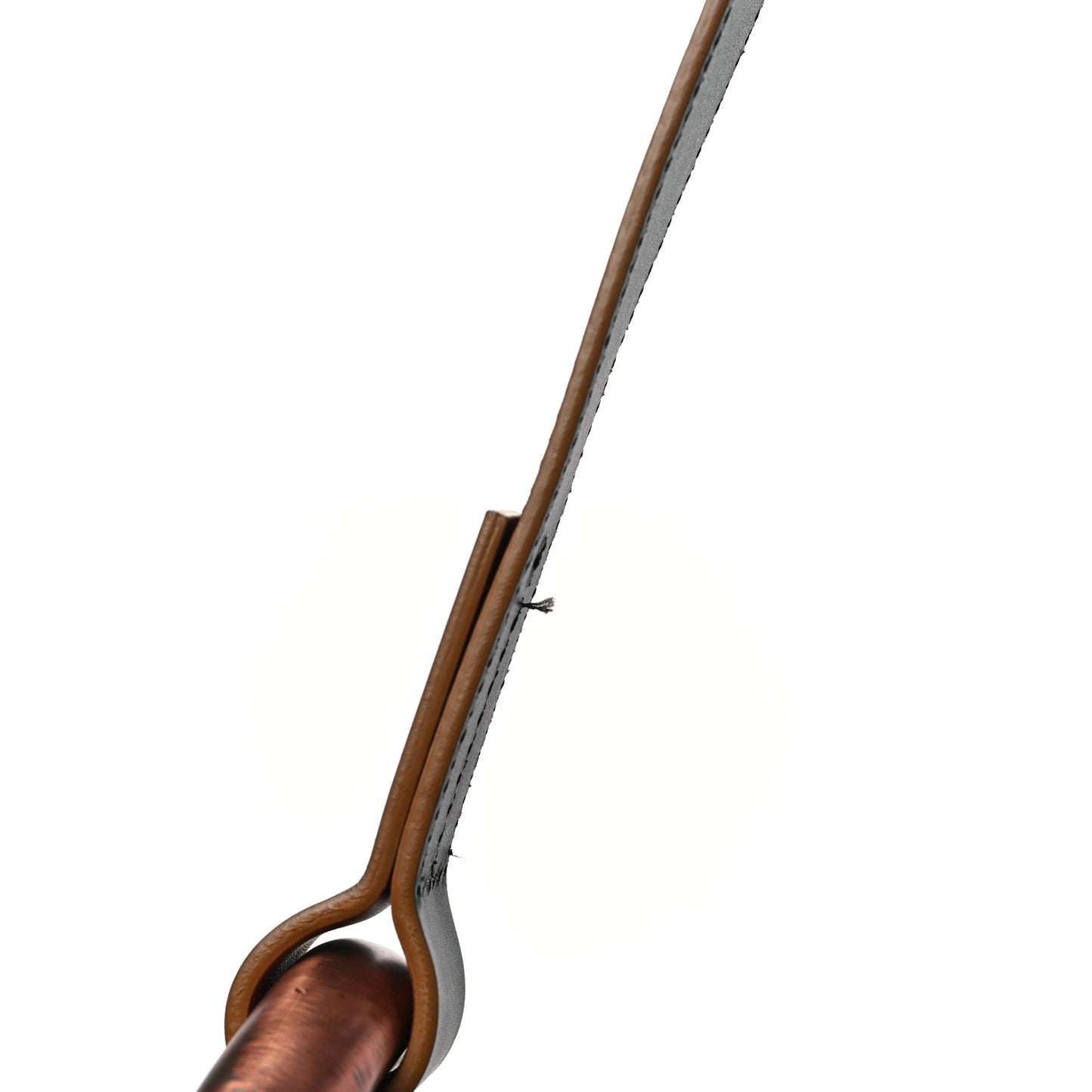 Calfskin Fisherman Hook Drawstring Hobo Bag Black