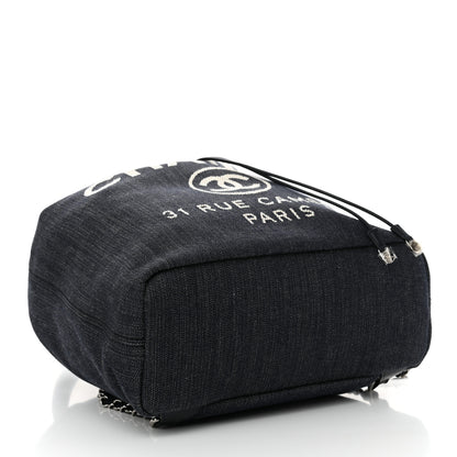 Chanel Canvas Large Deauville Backpack Denim Blue 3 of 8