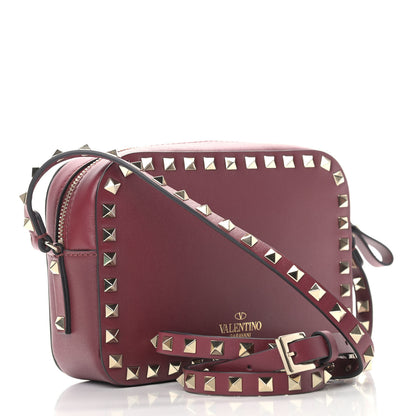 Valentino Garavani Calfskin Rockstud Camera Crossbody Bag Cerise 2 of 7