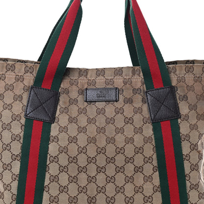 Gucci GG Monogram Medium Web Handle Vertical Tote Dark Brown 8 of 10