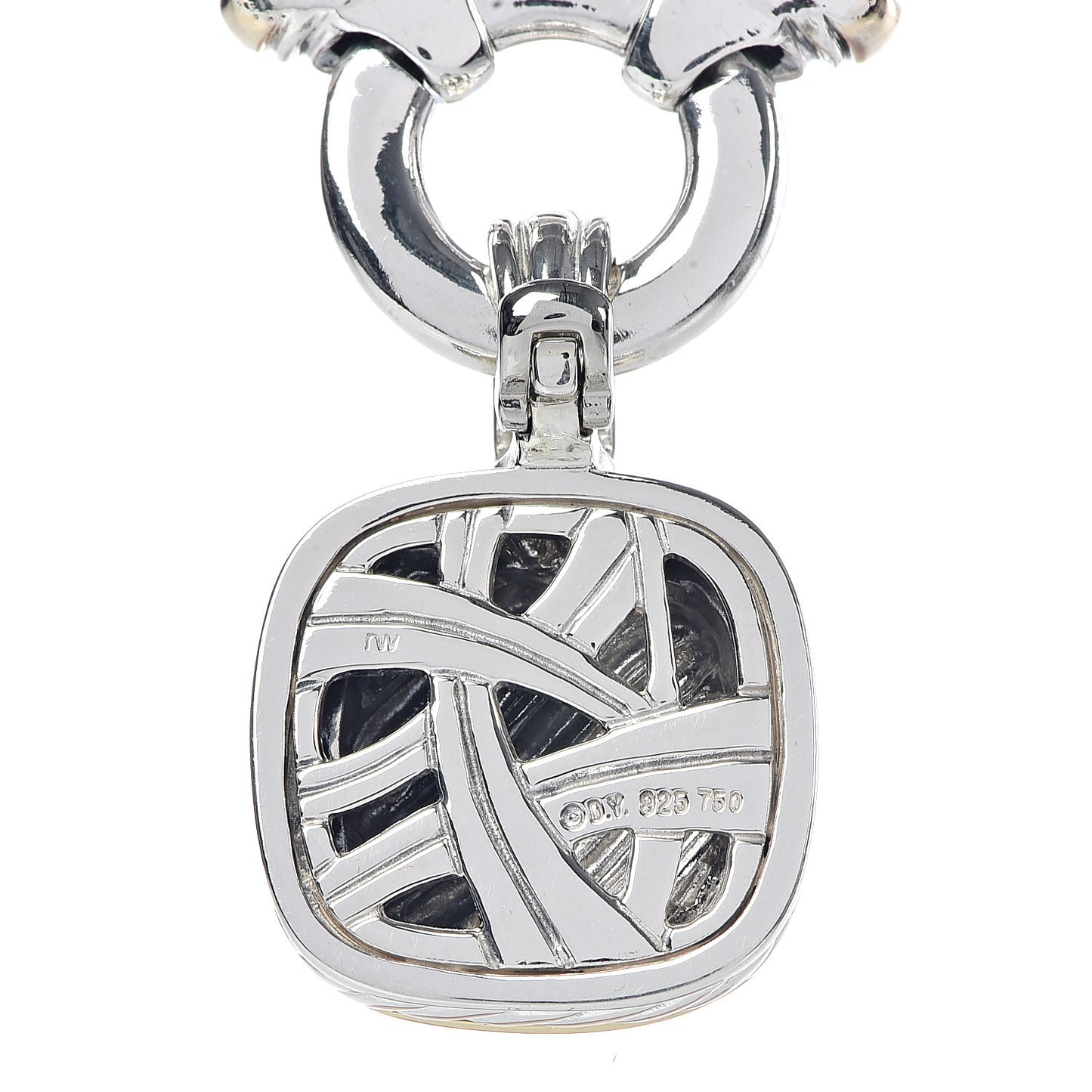 Sterling Silver 18K Yellow Gold 14K Yellow Gold Double Wheat Chain Carved Cable Pendant Necklace