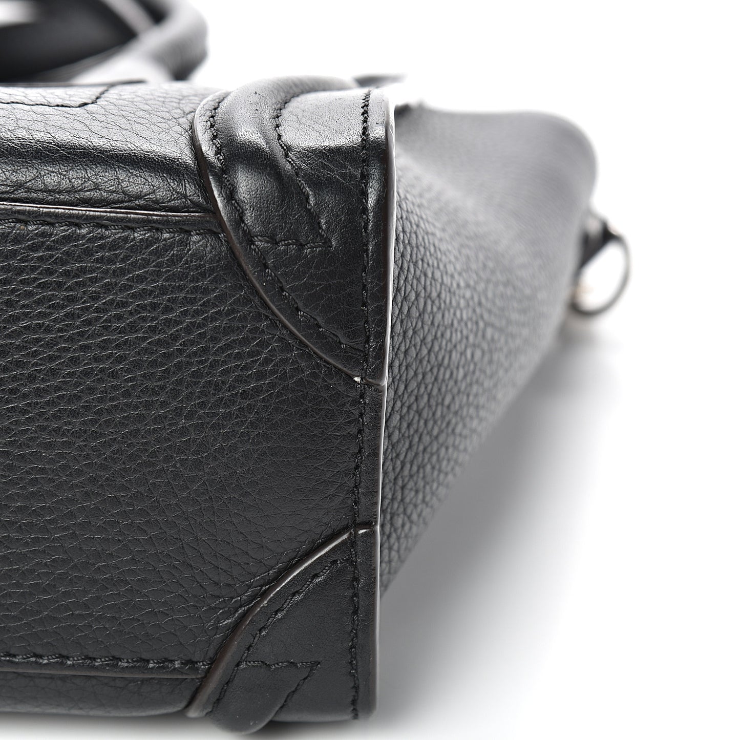 Drummed Calfskin Nano Luggage Black
