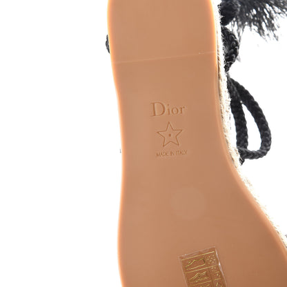 Christian Dior Embroidered Cotton Diorexpress Sandals 36.5 Black 6 of 8