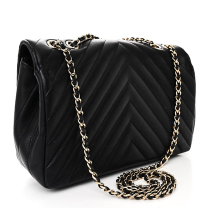 Chanel Calfskin Chevron Quilted Small Statement Flap Black 3 of 10