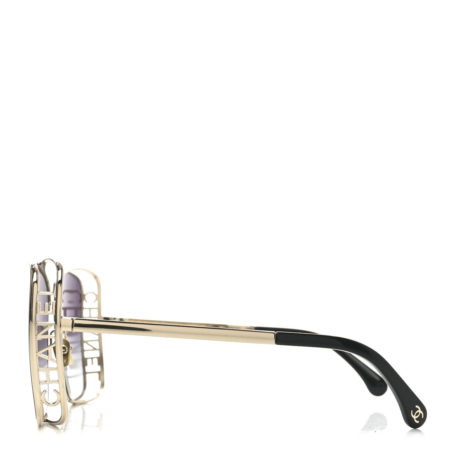 Metal Logo Square Sunglasses 71541 Gold