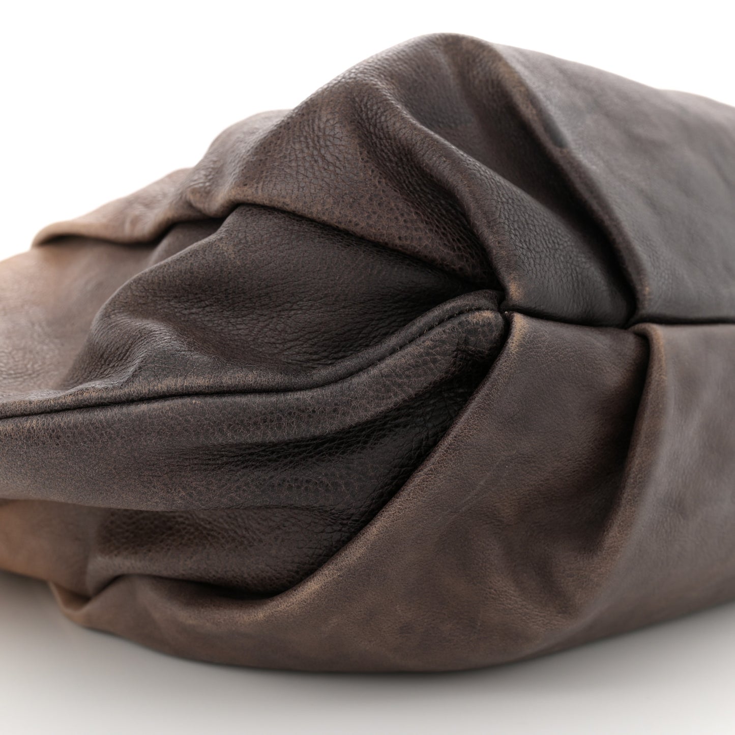 Glace Calfskin Pleated Hobo Fumo Sfumato