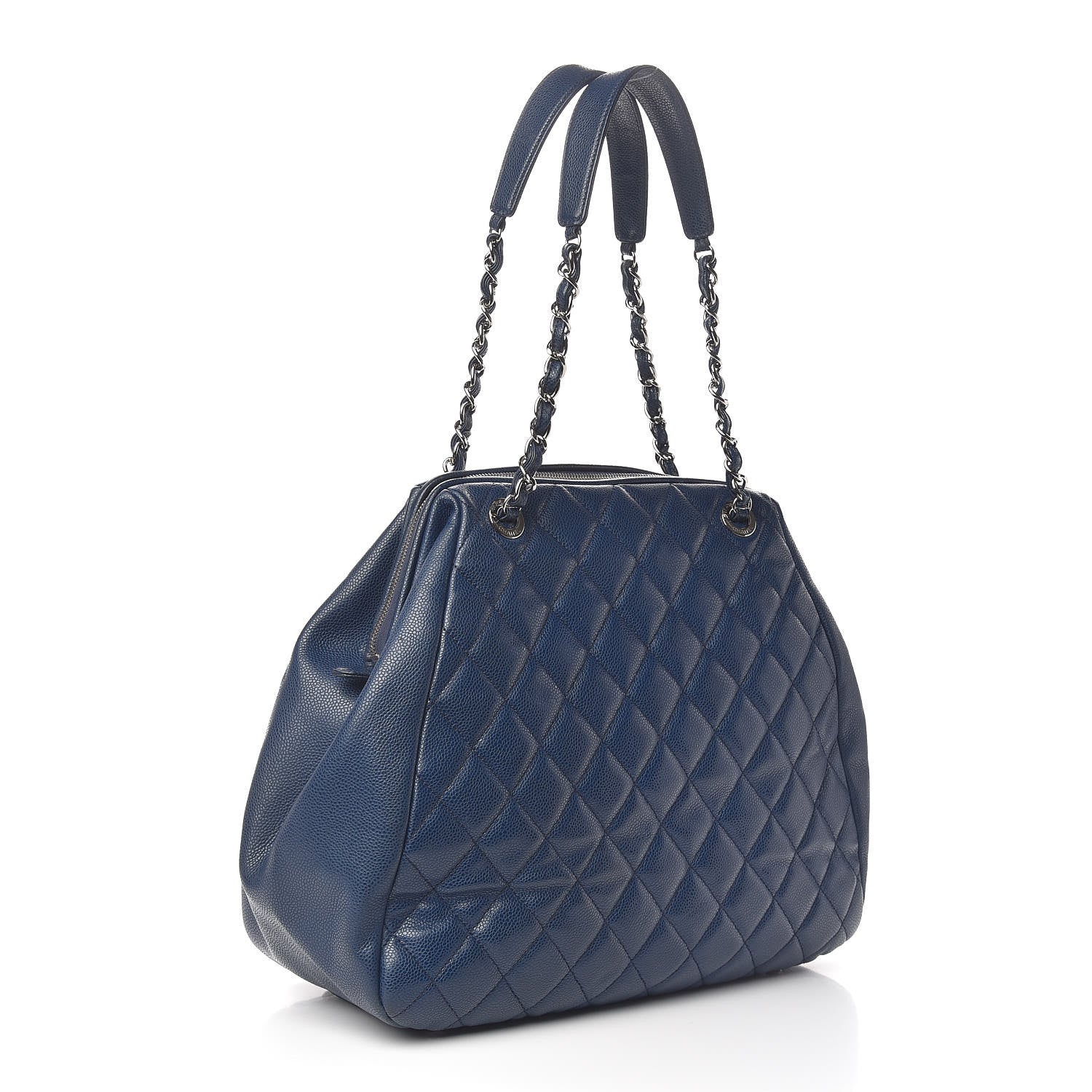 Chanel Caviar Quilted Framed Bowling Bag Navy 3 of 10