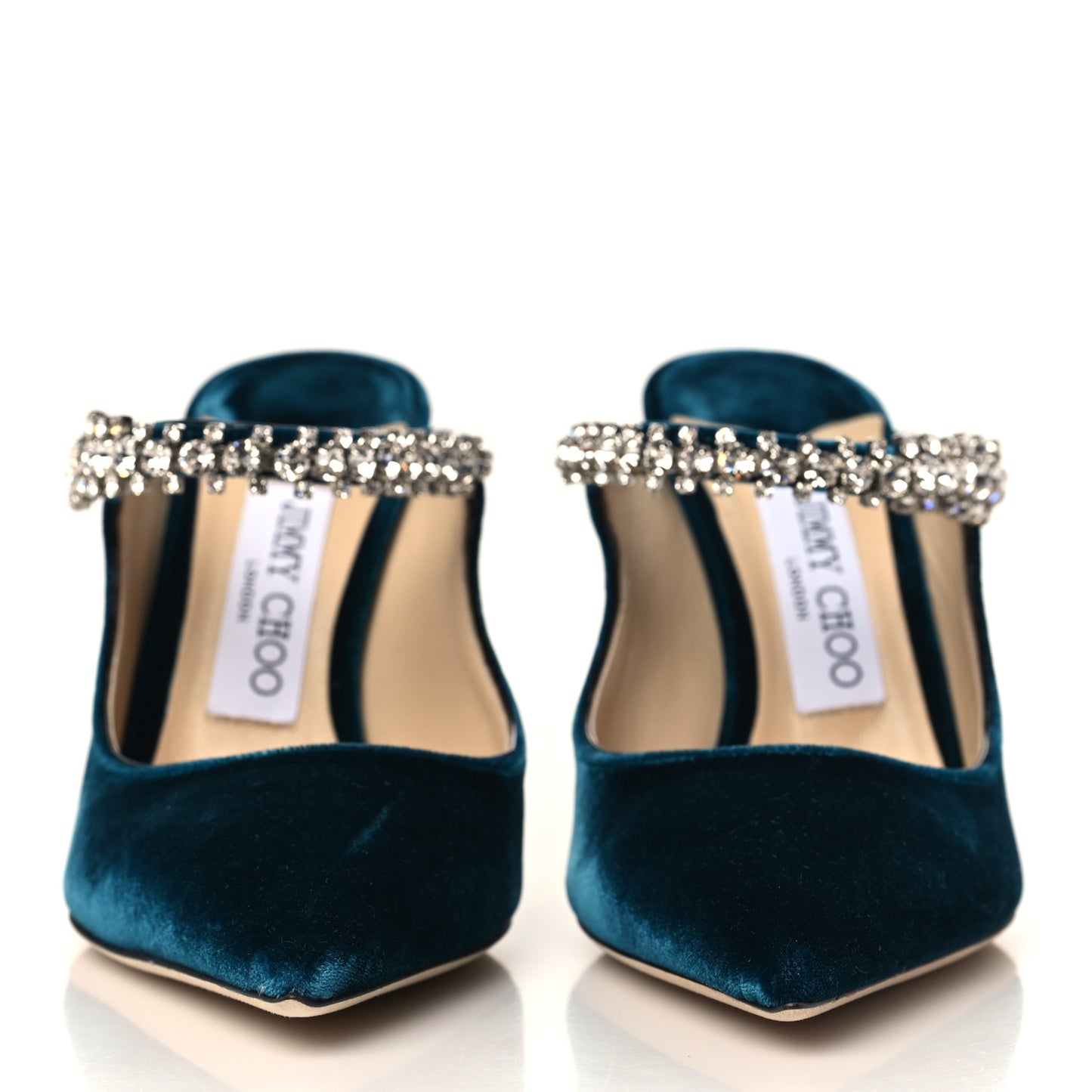 Velvet Crystal Bing 100 Pumps 37 Blue