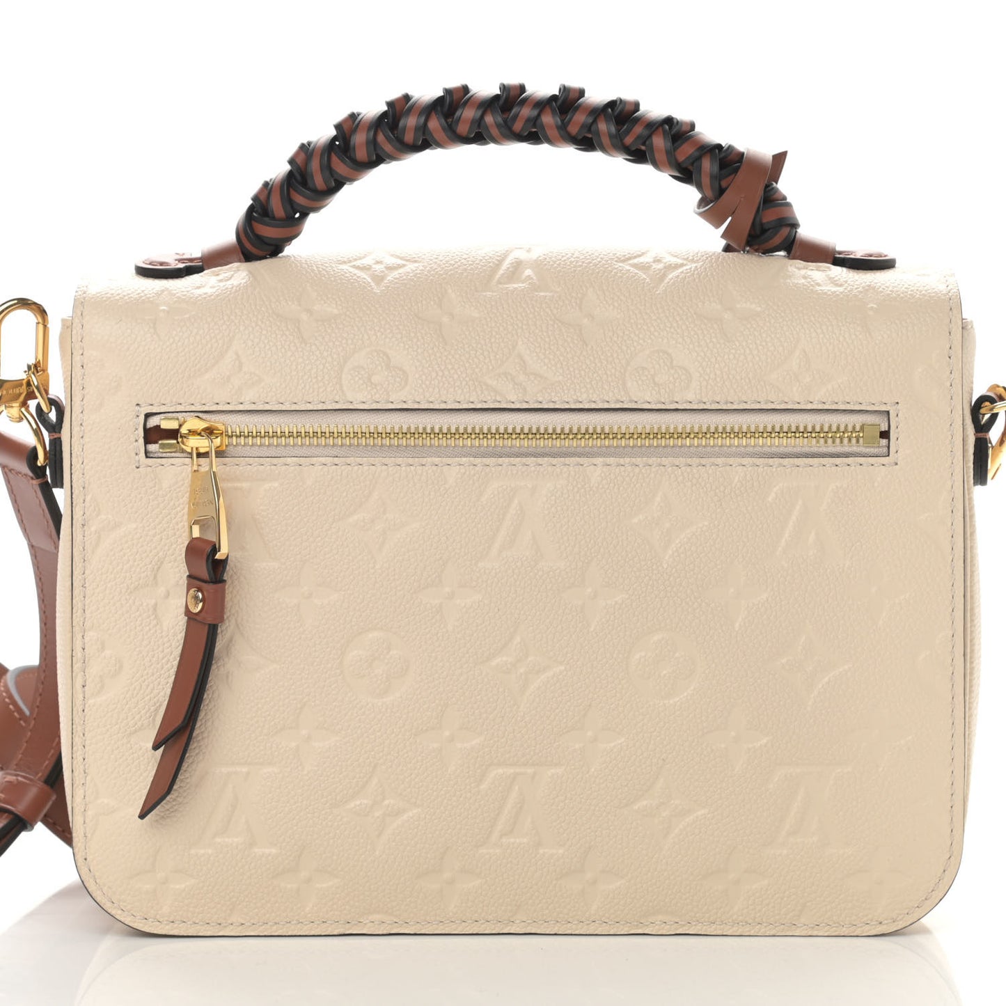 Empreinte Braided Pochette Metis Creme Beige Caramel