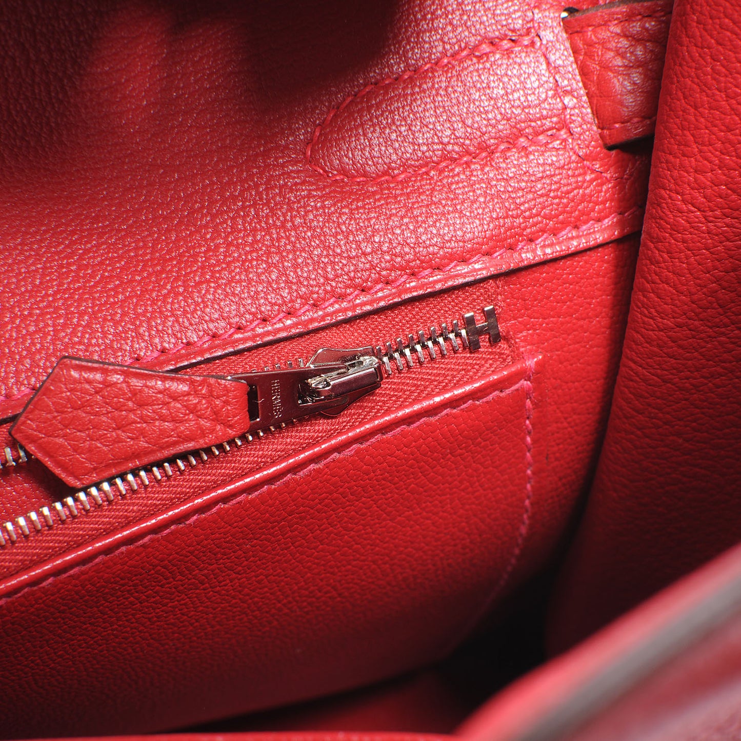 Taurillon Clemence Birkin 30 Rouge Casaque