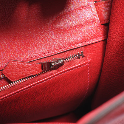 Hermes Taurillon Clemence Birkin 30 Rouge Casaque 8 of 9