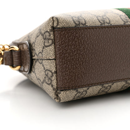 Gucci GG Supreme Monogram Textured Dollar Calfskin Web Small Ophidia Dome Shoulder Bag Beige Ebony New Acero 9 of 11