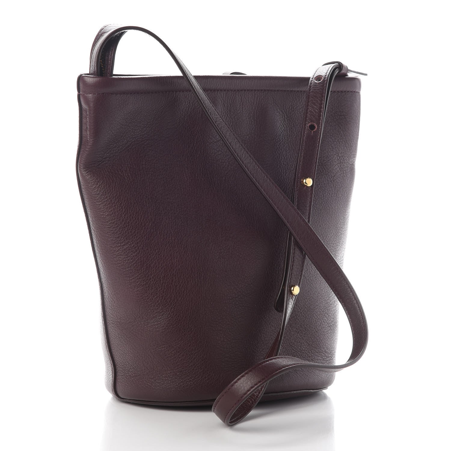 Mansur Gavriel Pebbled Calfskin Zip Bucket Bag Eggplant 2 of 8