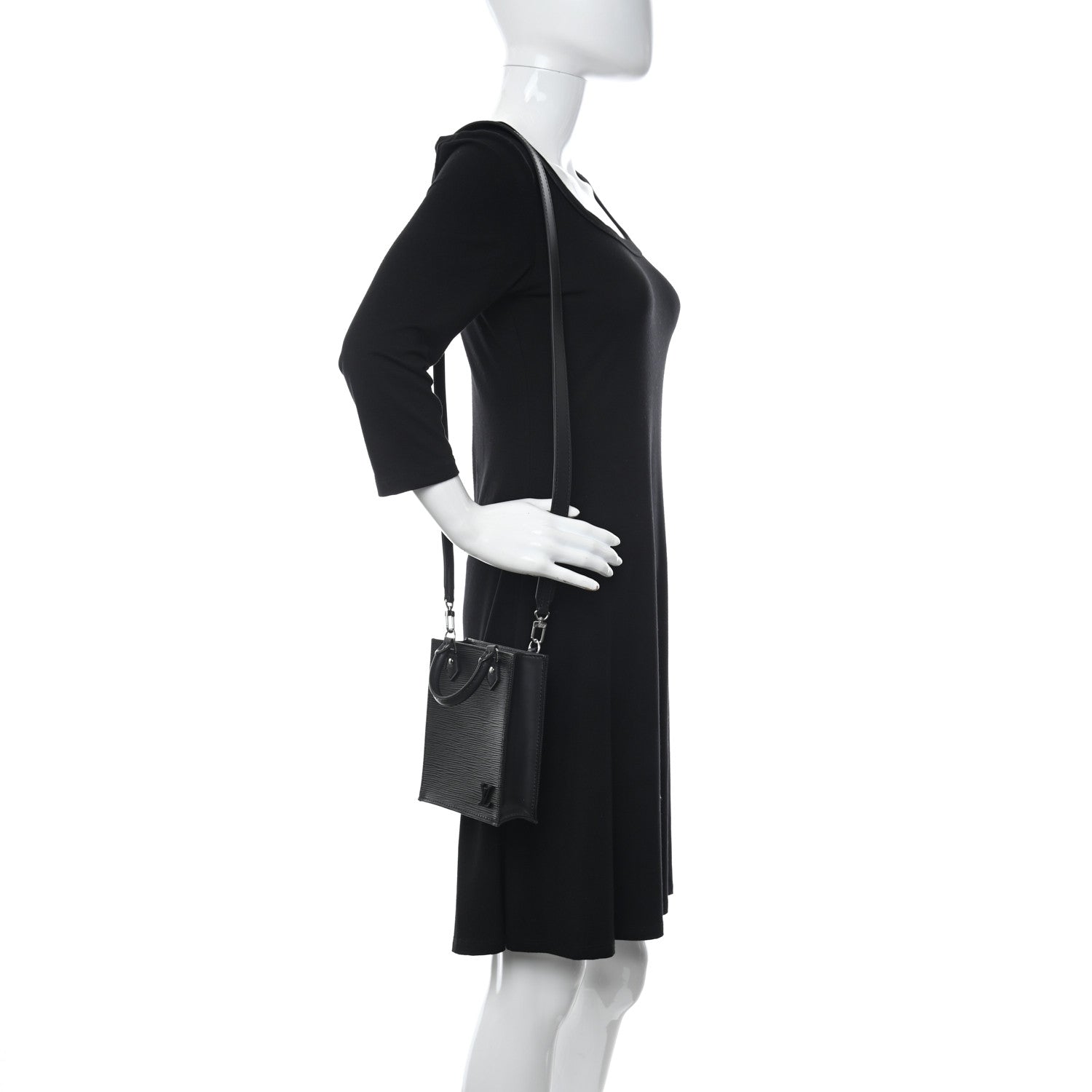 Louis Vuitton Epi Petit Sac Plat Black 3 of 9