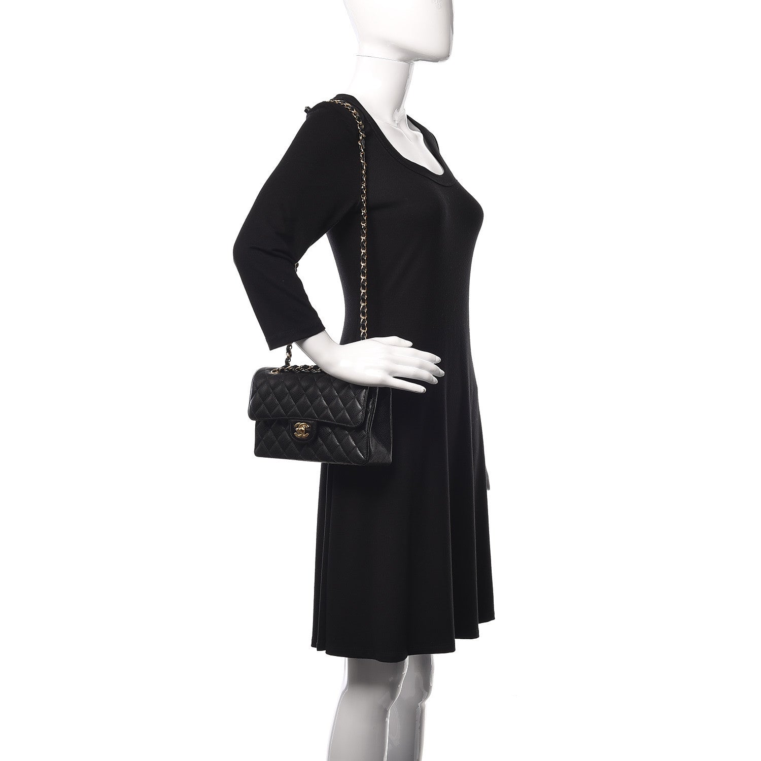 Chanel Caviar Quilted Small Double Flap Black 2 of 10
