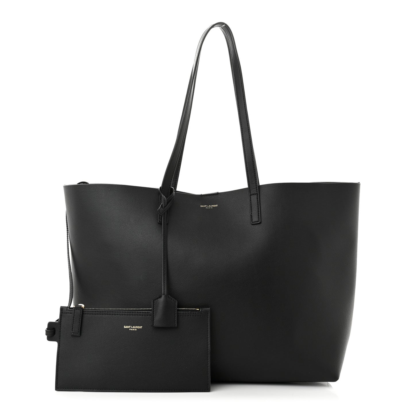 Calfskin Large Shopping Tote Black