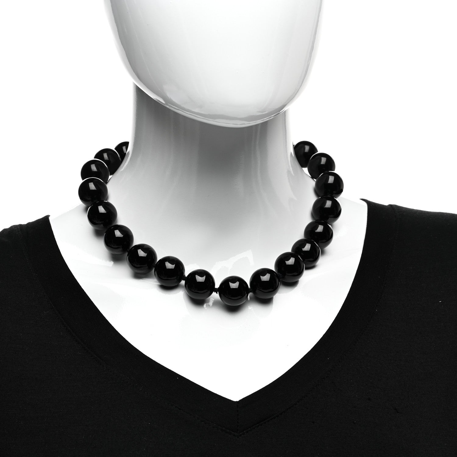 Tiffany Sterling Silver Black Onyx 18mm Paloma Picasso Bead Necklace 2 of 4