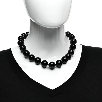 Tiffany Sterling Silver Black Onyx 18mm Paloma Picasso Bead Necklace 2 of 4