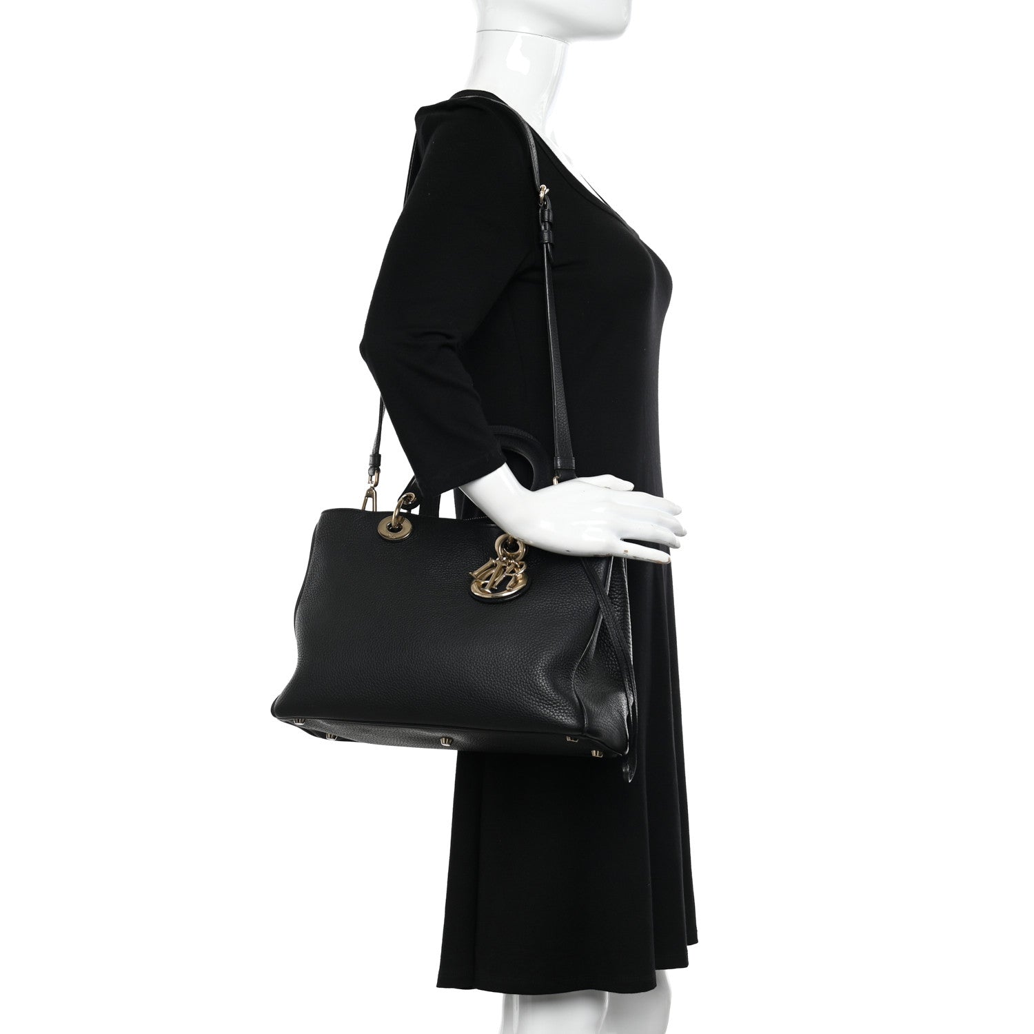 Christian Dior Bullcalf Medium Diorissimo Tote Black 2 of 14