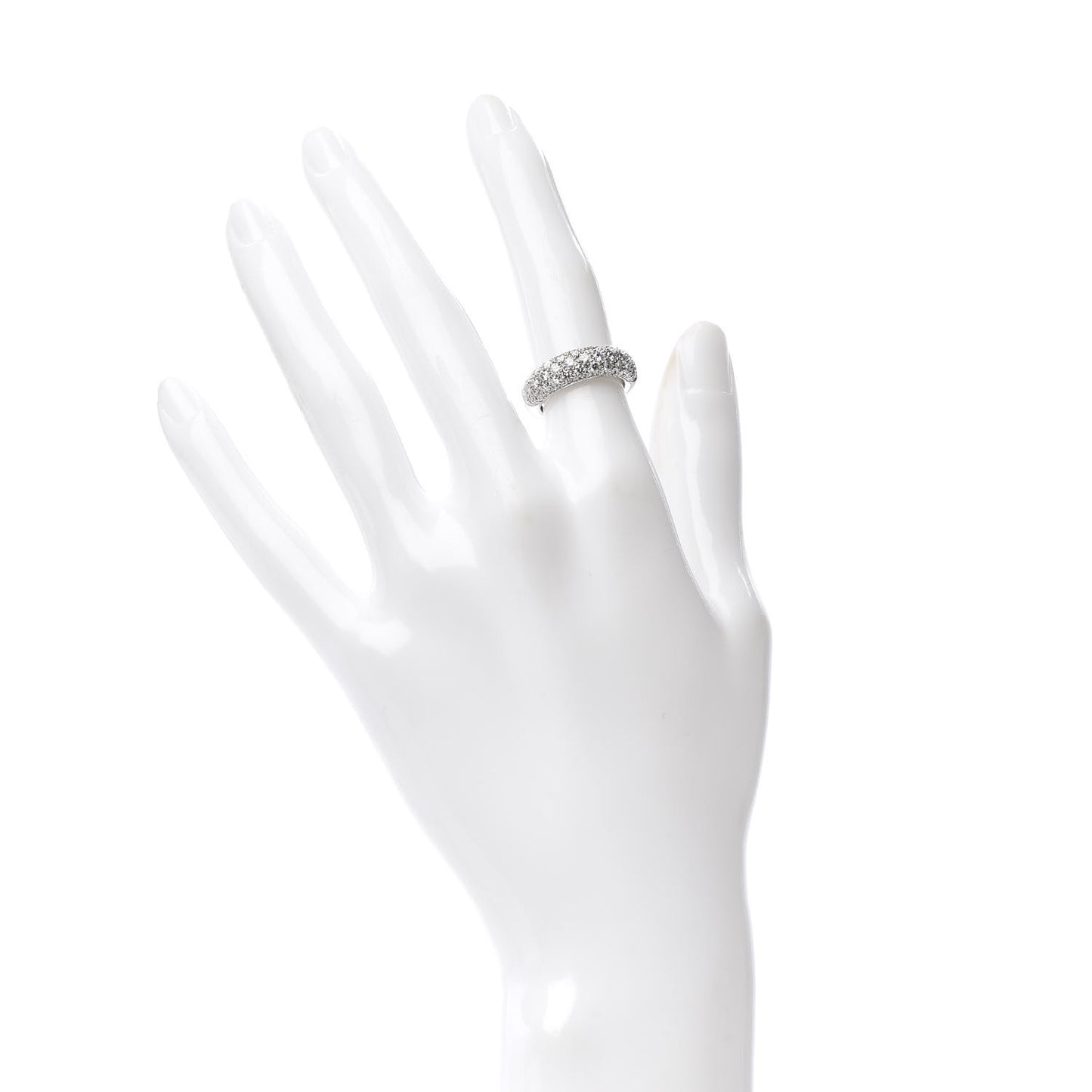 18K White Gold Diamond 6mm Etincelle De Band Ring 48 4.5