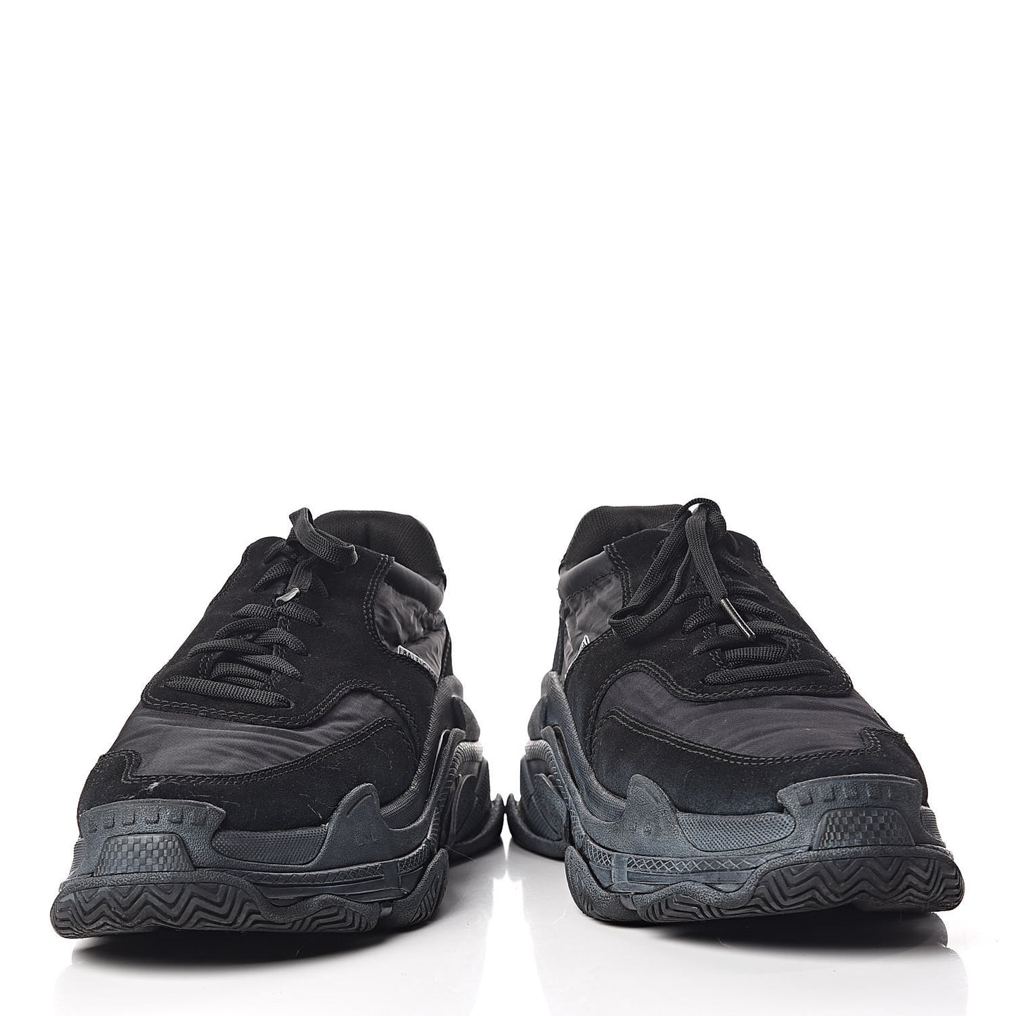 Nylon Suede Womens Triple S 2.0 Sneakers 40 Black
