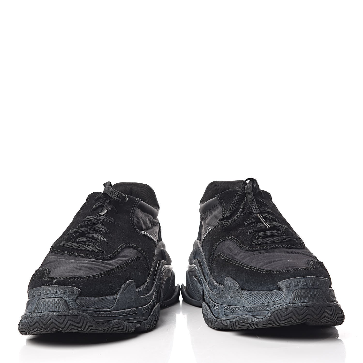 Balenciaga Nylon Suede Womens Triple S 2.0 Sneakers 40 Black 6 of 9