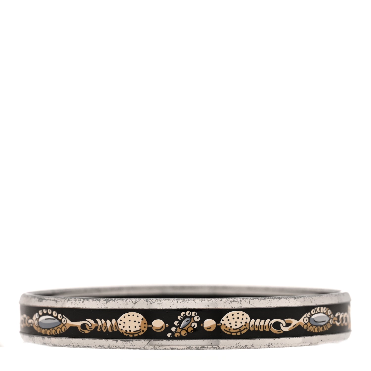 Hermes Enamel Printed Narrow Bracelet 65 Black 3 of 4