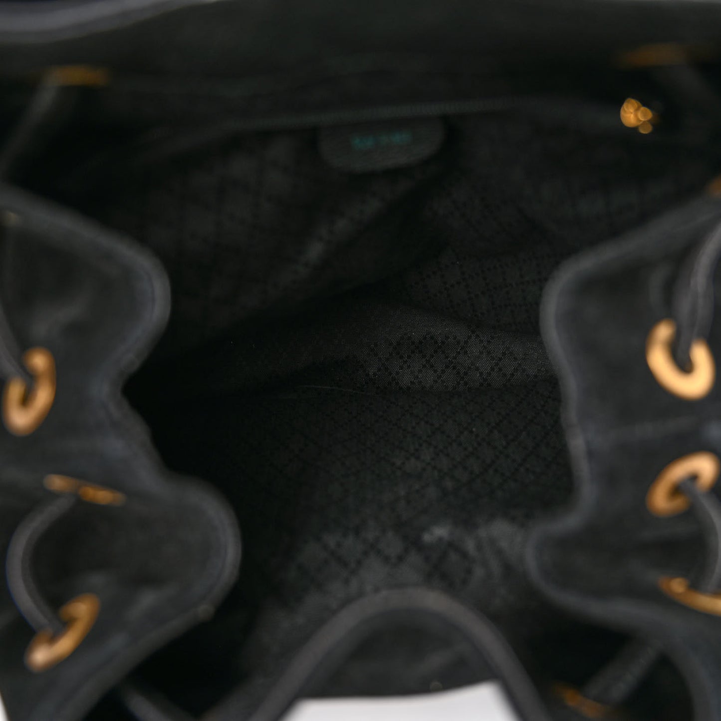 Suede Calfskin Bamboo Backpack Black