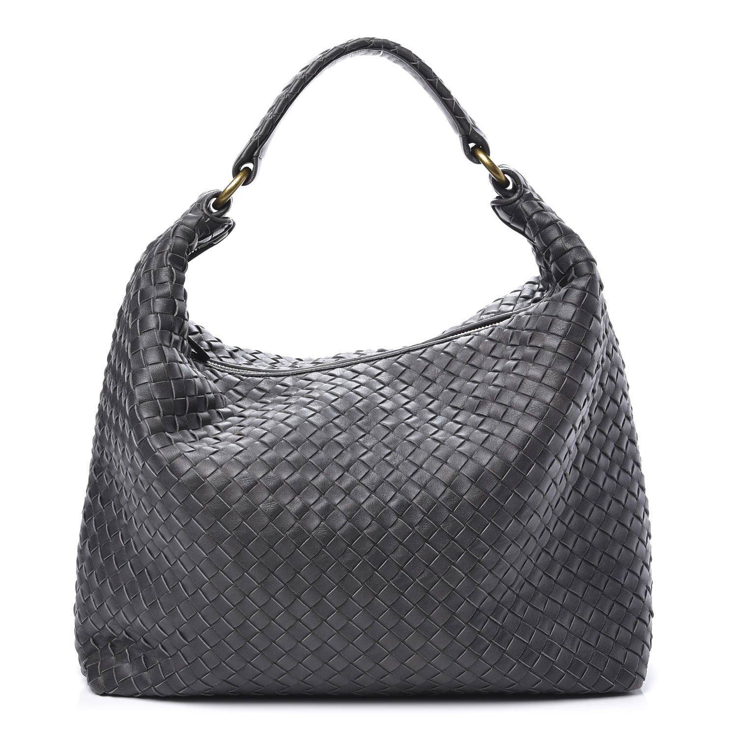 Bottega Veneta Nappa Intrecciato Pyramid Hobo Ferro Gray 1 of 9