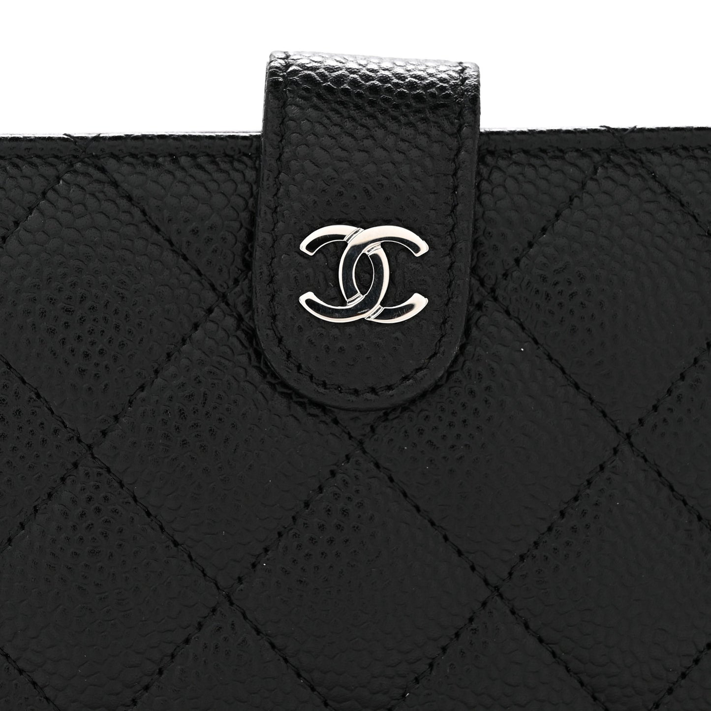 Caviar Quilted CC French Wallet Black
