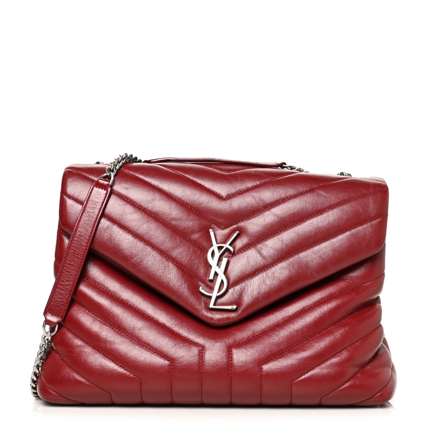 Saint Laurent Calfskin Y Quilted Monogram Medium Loulou Chain Satchel Palissandre 1 of 11