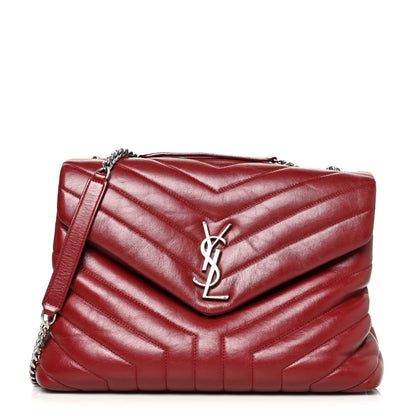 Saint Laurent Calfskin Y Quilted Monogram Medium Loulou Chain Satchel Palissandre 1 of 11