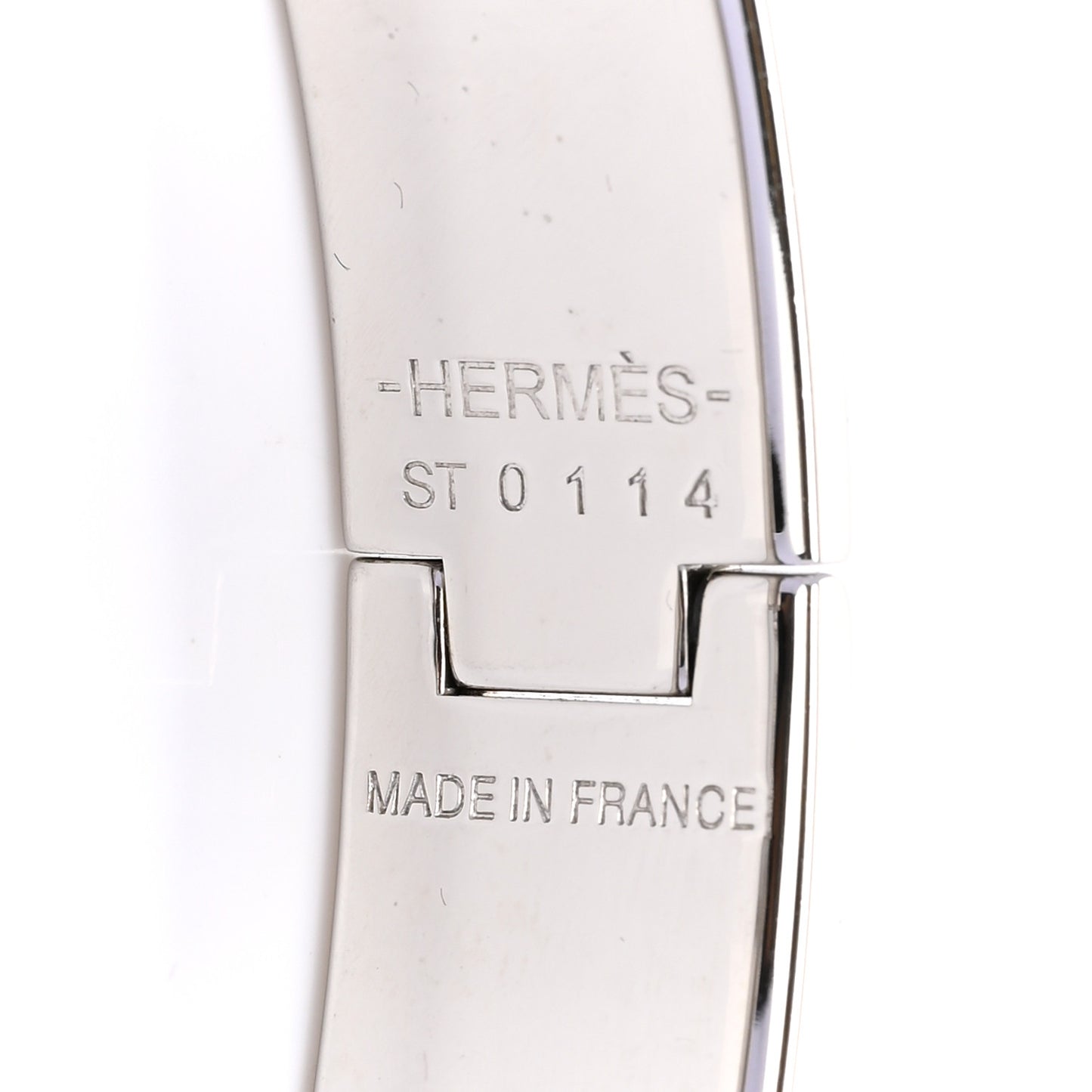 Enamel Narrow Clic Clac H Bracelet PM Blanc Marron Glace