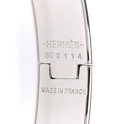 Hermes Enamel Narrow Clic Clac H Bracelet PM Blanc Marron Glace 4 of 5