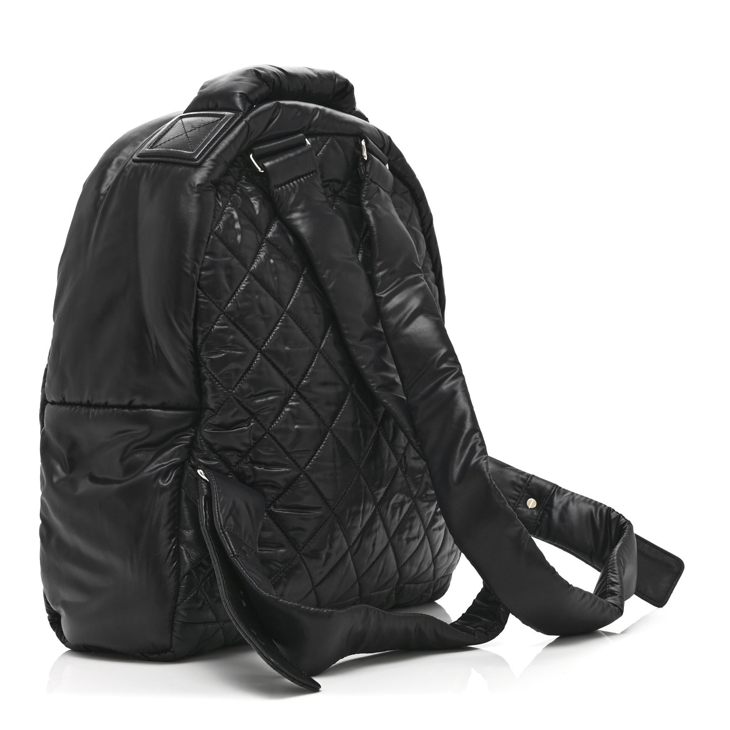 Nylon Quilted Coco Cocoon Backpack Black