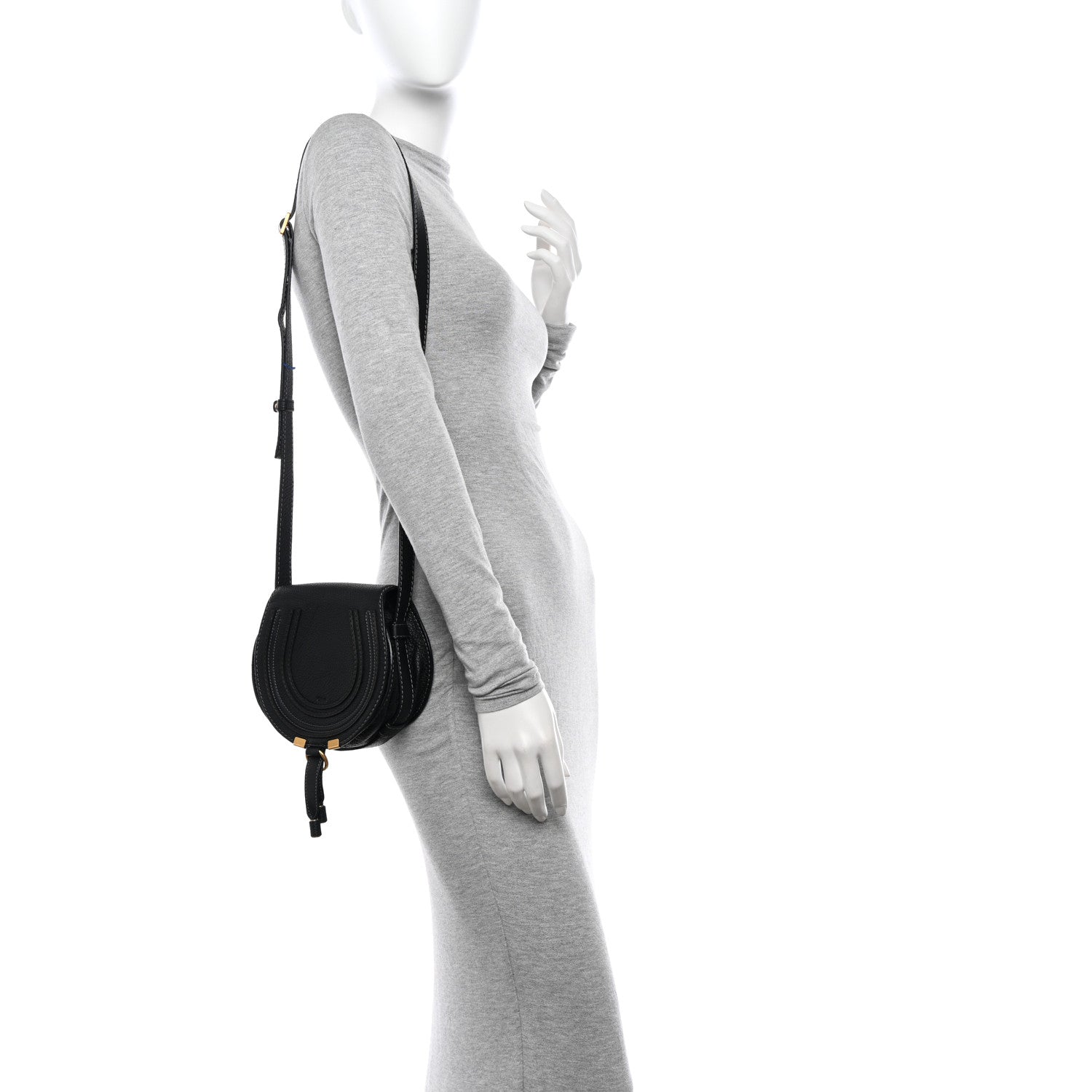 Chloe Calfskin Mini Marcie Round Crossbody Bag Black 2 of 10