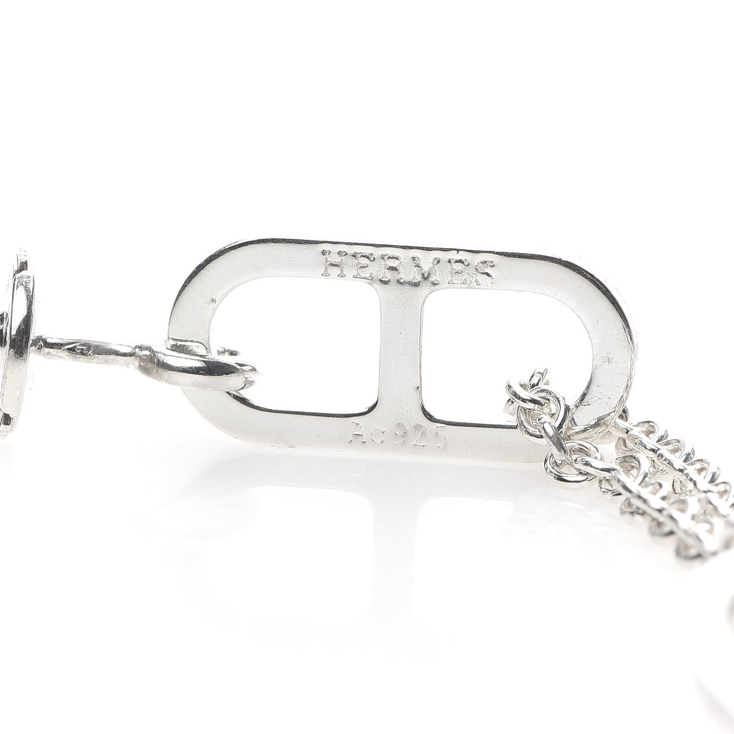 Hermes Sterling Silver Azur Drop Earrings 5 of 5