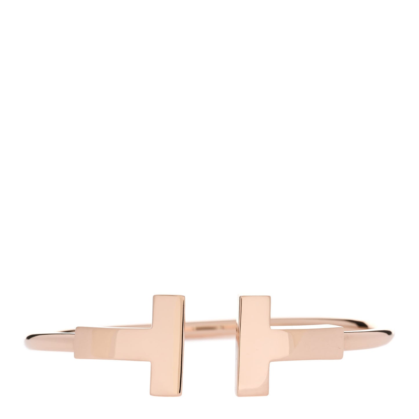 18K Rose Gold T Wide Wire Bracelet