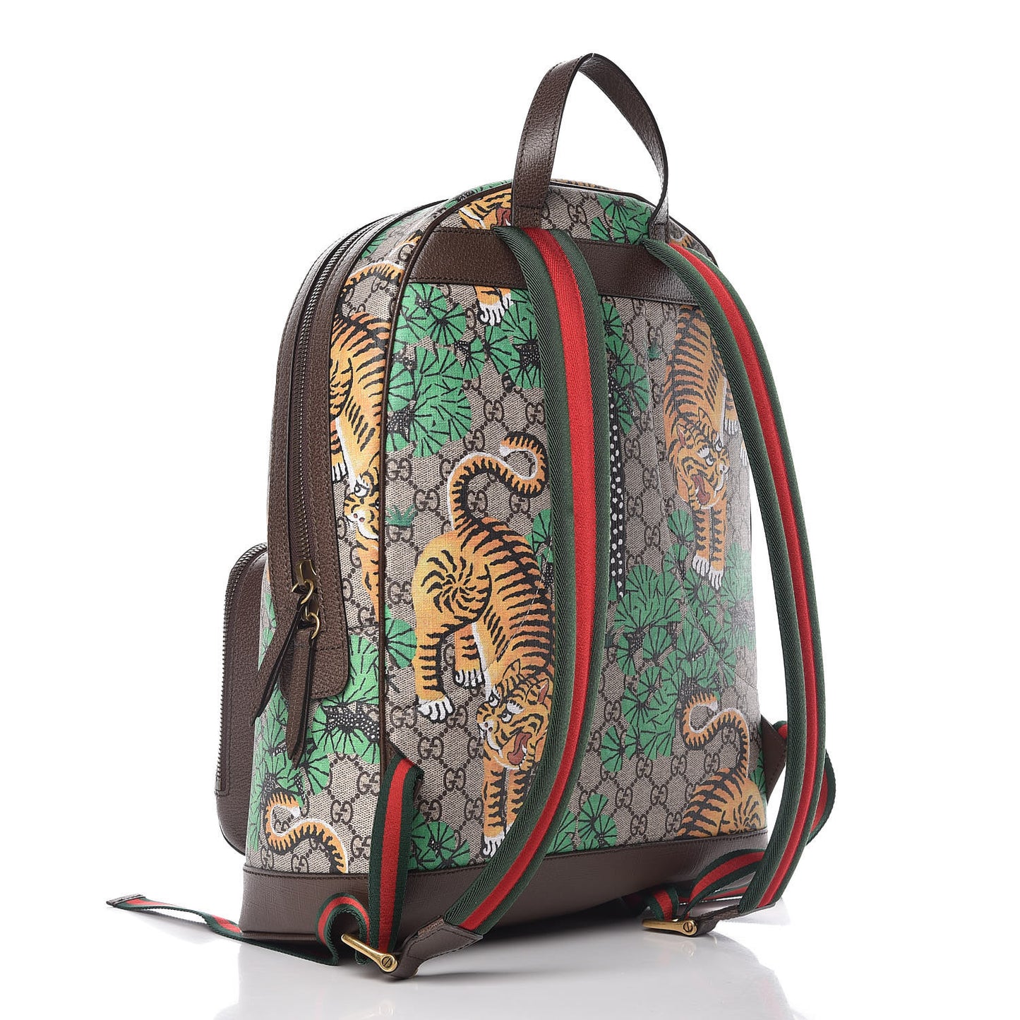 GG Supreme Monogram Bengal Web Day Backpack Beige Yard