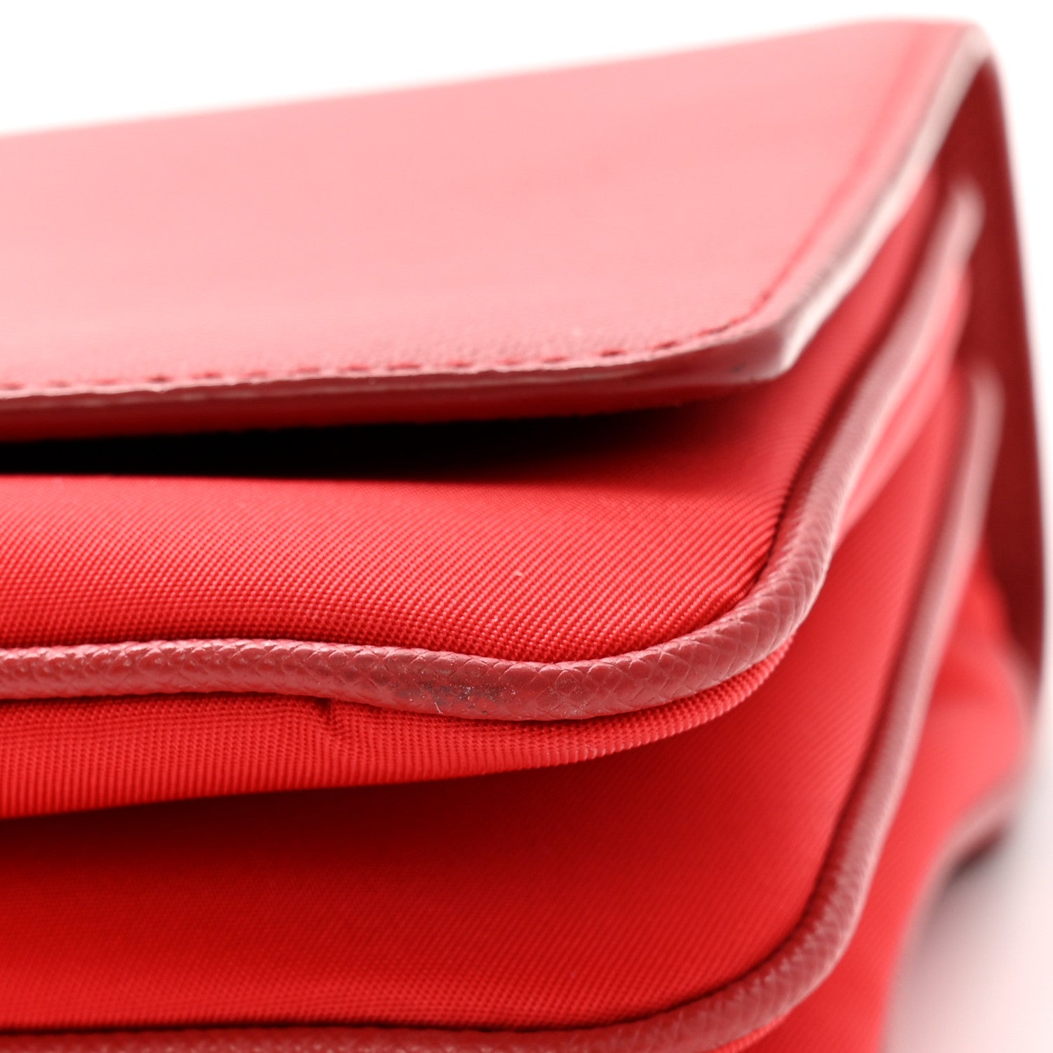 Prada Saffiano Tessuto Nylon Chain Shoulder Bag Rosso 12 of 14
