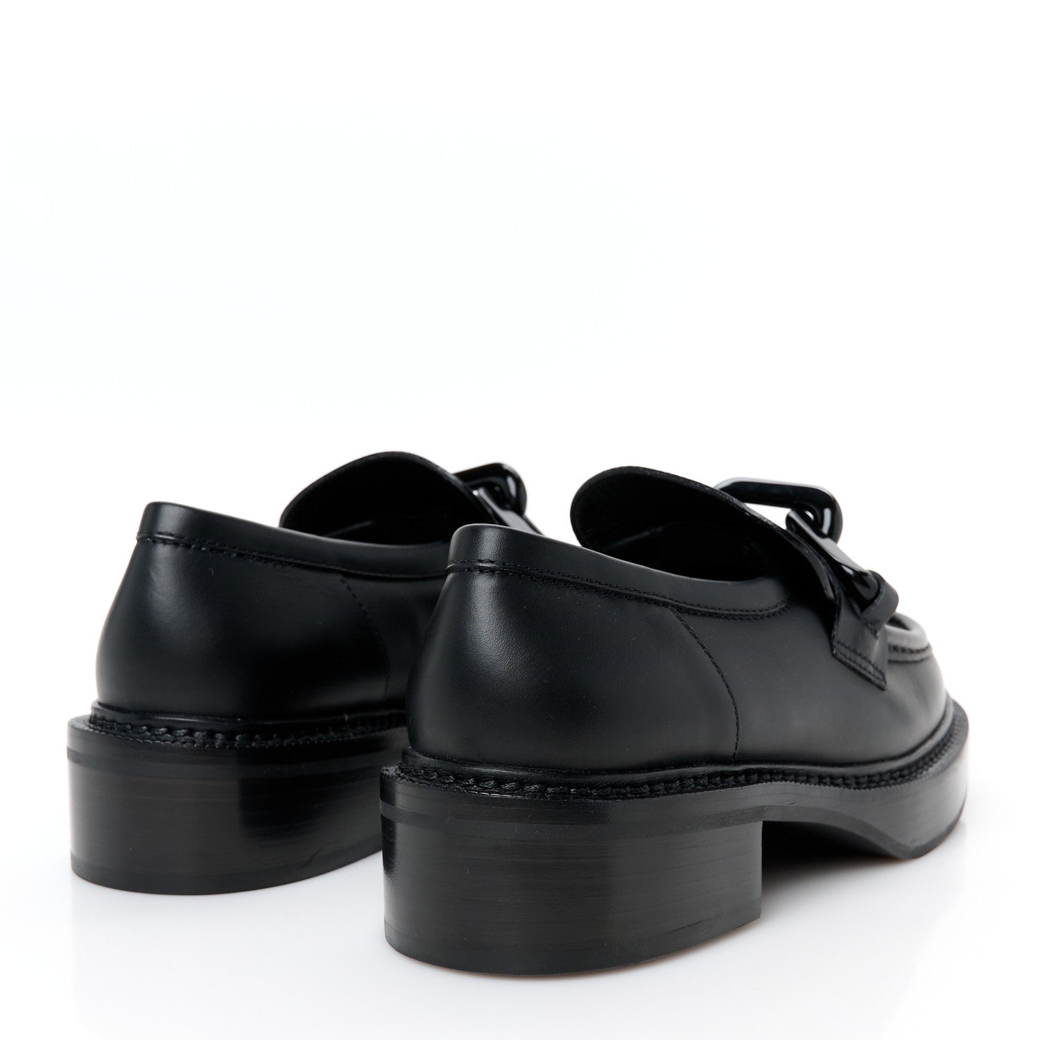 Louis Vuitton Calfskin Oversized Chain Academy Loafers 37 Black 5 of 8