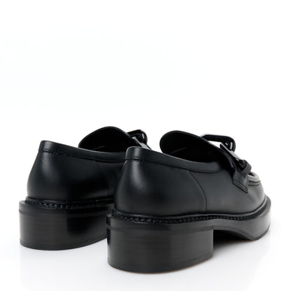 Louis Vuitton Calfskin Oversized Chain Academy Loafers 37 Black 5 of 8