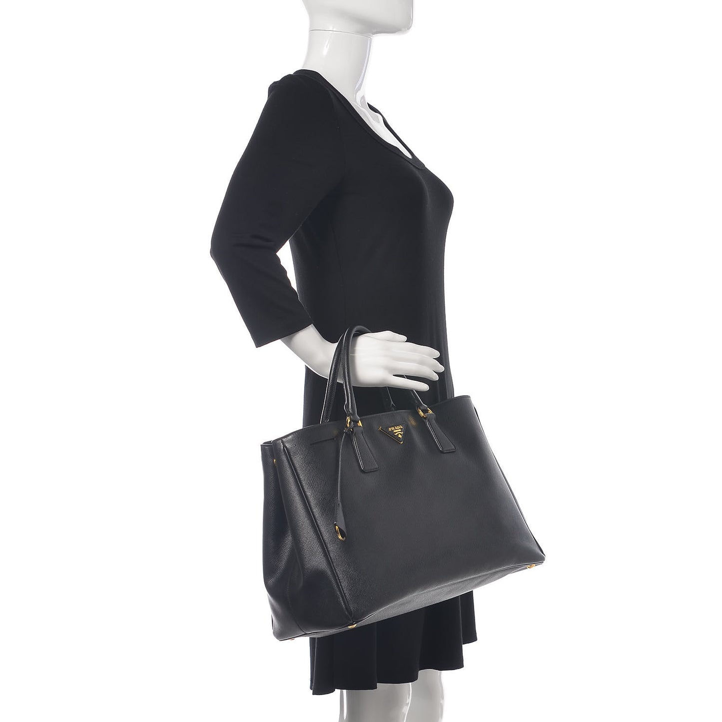 Saffiano Lux Large Tote Black